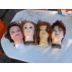 4 Tétes de Mannequins Coiffure Plastic