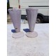 Paire de Vases en Fonte émaillée Mauve Art Déco de Charleville - Mézières