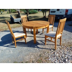 Table Chéne avec 4 Chaises et 1 Rallonge
