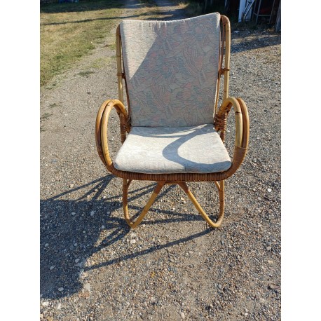 Fauteuil Rotin , Osier Vintage