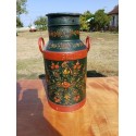 Bidon de Lait Métal Peint décor Savoyard
