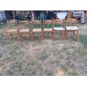 6 Chaises de Cuisine Bois , Paillées