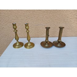 2 Paires de Bougeoirs en Laiton