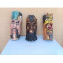 3 Masques Tribaux Etnique Bois 19 éme