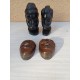 2 Paires de Statues ébéne Africaine