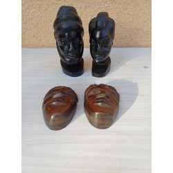 2 Paires de Statues ébéne Africaine