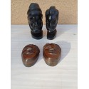 2 Paires de Statues ébéne Africaine