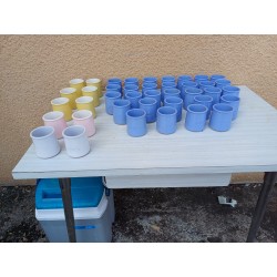 40 Petits Pots de Yahourt en Terre cuite " La Fermière "