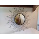 Miroir Soleil Fer Miroir Bisauté et Cabochons Diamants