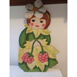 Déco Bois Peint " Mamie Framboise "