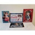 4 Plaques Publicitaire en Tole Coca Cola