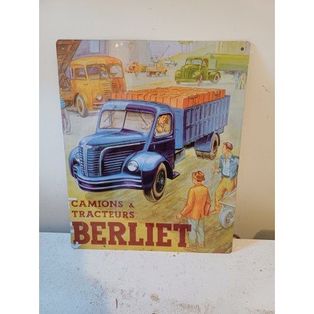 Plaque Publicitaire en Tole Tracteurs Berliet