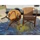 Table + Fauteuil Enfant Bambou et Rotin Vintage