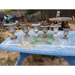 Lot de 6 Vases Médicis en Fonte de Charleville - Mézières 1900