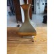 Lampe Bronze et Abat Jour Tissus Marron Foncé