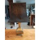 Lampe Bronze et Abat Jour Tissus Marron Foncé
