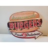 Plaque Tole Publicité " Burgers "