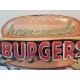 Plaque Tole Publicité " Burgers "