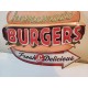 Plaque Tole Publicité " Burgers "