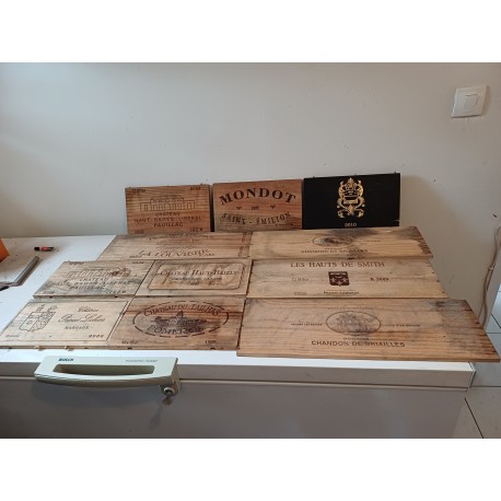 Lot de 11 Plaques Bois Grand Cru Vins