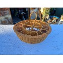Panier Vintage Porte Bouteilles et Verres Osier