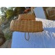 Panier Vintage Porte Bouteilles et Verres Osier