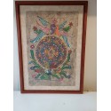 Tableau sur Peau Lama ou Vigogne Maya ou Aztéque