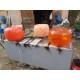 2 Poufs Vintage Gonflables en Plastic Orange