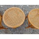 3 Tabourets Bois et Cannage
