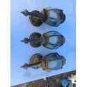 3 Appliques Laiton et Verre