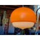 Suspension Vintage Opaline Orange et Blanche
