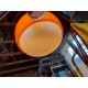 Suspension Vintage Opaline Orange et Blanche