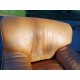 Paire de Fauteuils Vintage en Skai Marron Clair