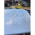 7 Tulipes en verre transparent et Opalin