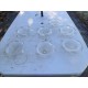 7 Tulipes en verre transparent et Opalin