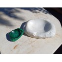 2 Cendriers ou Vide Poche Marbre Blanc et Malachite