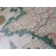 Lithographie Carte de France par Ph.Ruache 1745