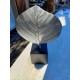 Déco Vintage Feuille Aluminium sur Socle Bois