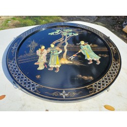 Panneau Laqué rond Japonisant