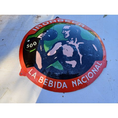 Plaque émaillée Iron Beer La Bedida Nacional Cuba