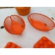Lot Vintage Panières a Pain et Portes Oeufs Plastic Orange