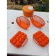 Lot Vintage Panières a Pain et Portes Oeufs Plastic Orange