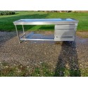 Table Inox de Collectivité avec Tiroirs et Bacs Plastic