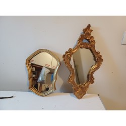 2 Miroirs Bois et Stuk Doré