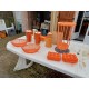 Lot Vintage des Années 70 Plastic Orange