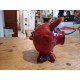Grés émaillé Rouge Vintage " Cochon tirelire "