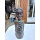 Statue Africaine Femme Bois , laiton , Perles , Coquillages