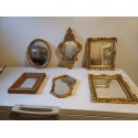 Lot de 6 Miroirs Bois et Stuk Doré