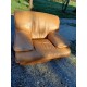 Paire de Fauteuils Vintage en Skai Marron Clair