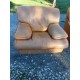 Paire de Fauteuils Vintage en Skai Marron Clair
